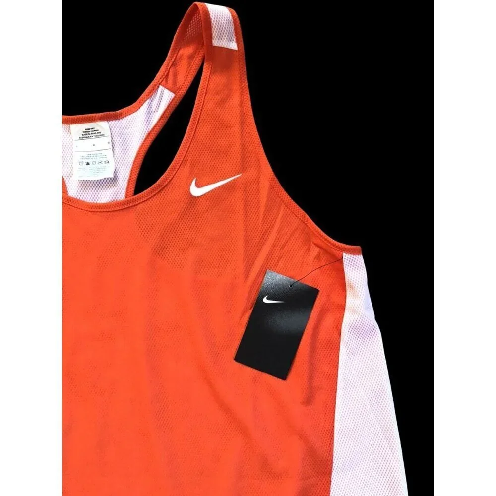 Nike Womens Reversible Pinnie Sleeveless Lacrosse Jersey Orange/White Large New